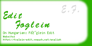 edit foglein business card